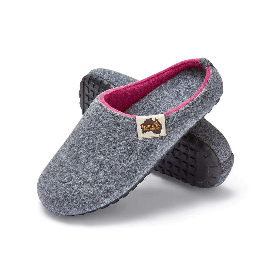 Pantuflas Outback Slippers Grey & Pink