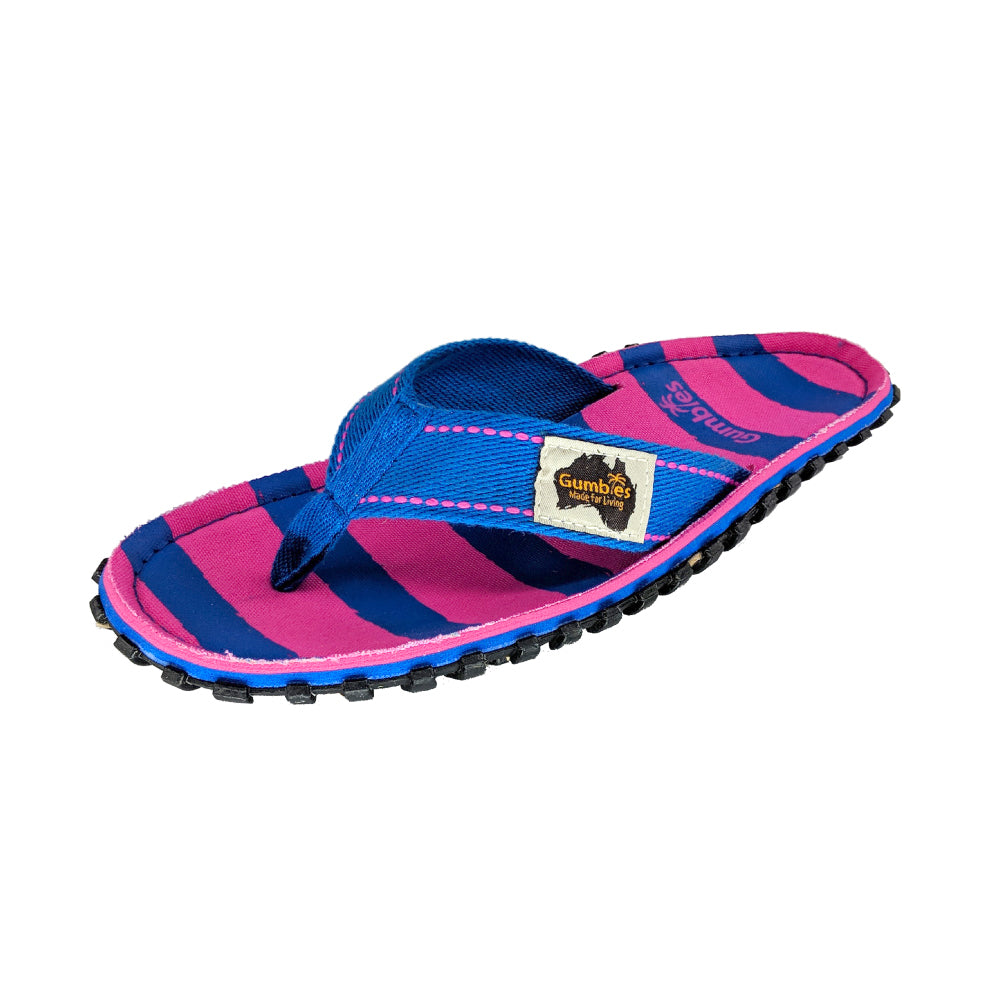 Sandalias Islander Flip- Flops Pink & Blue Stripe